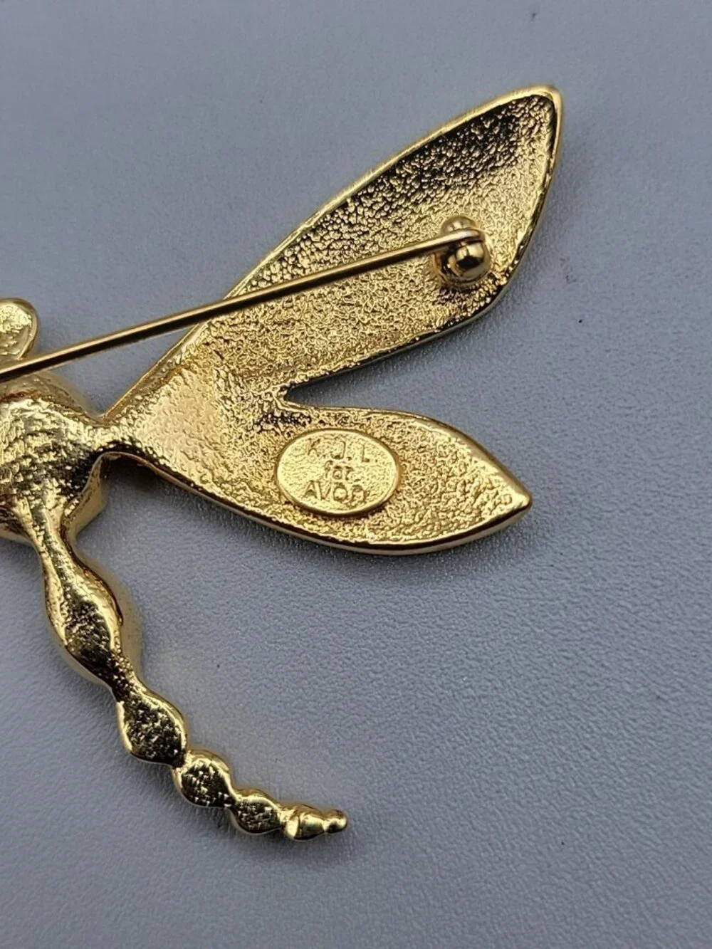 KJL Dragonfly Brooch for Avon Enamel Rhinestone Brooch Signed Kenneth Jay Lane